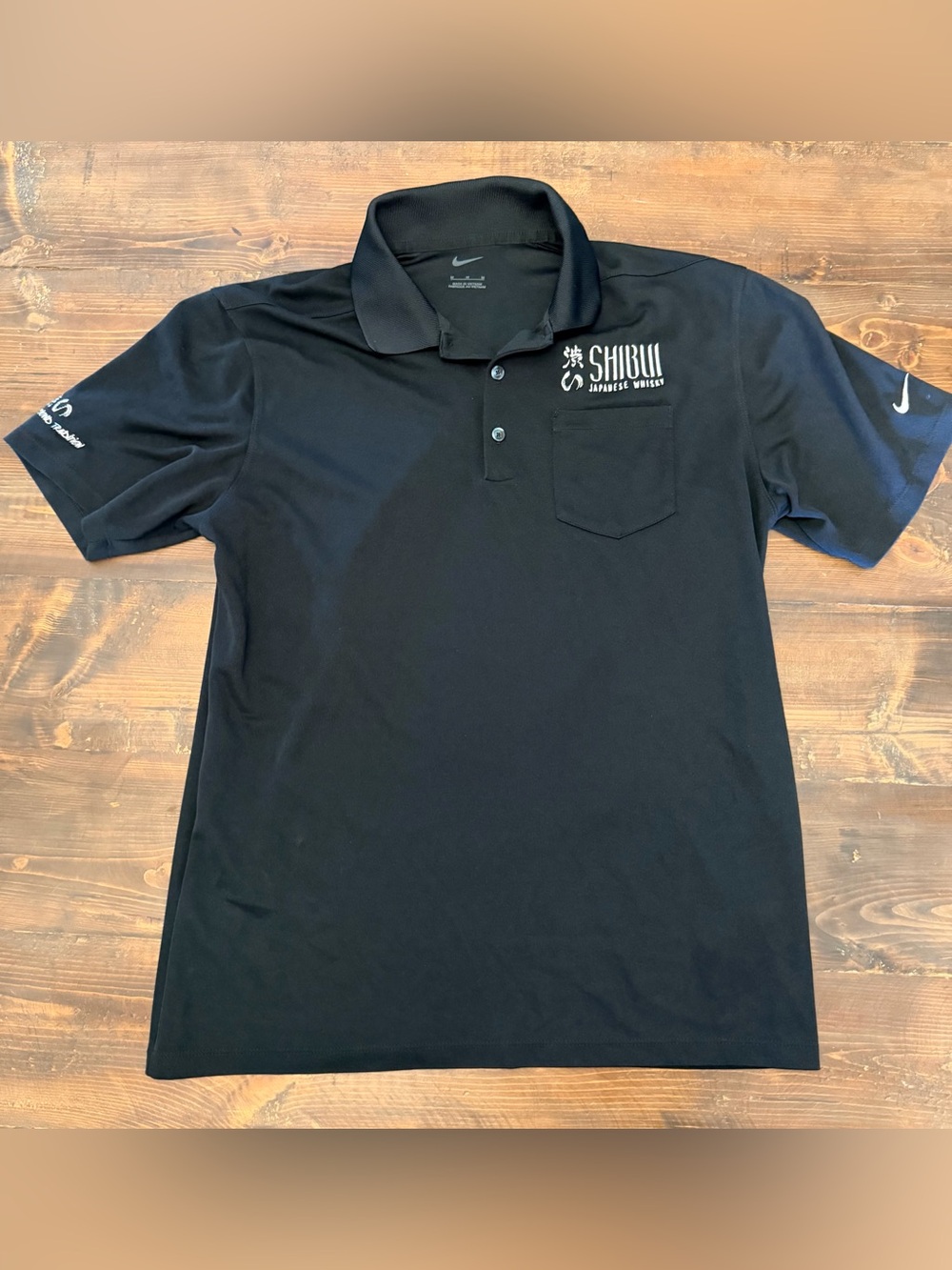 Nike Shibui Japanese Whisky Black Polo Shirt Men’s Medium